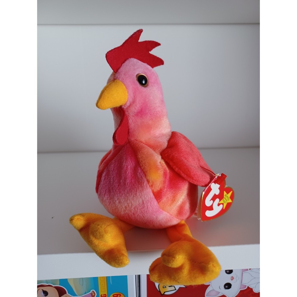 Vintage Strut The Rooster Ty Beanie Baby Plush Stuffed Animal Collectible Toy